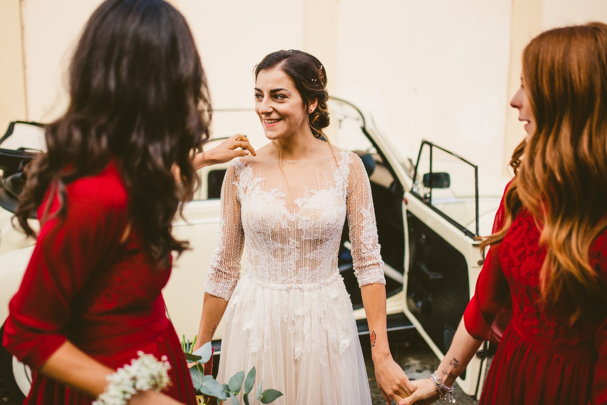Raffinato Matrimonio Castello Cernusco Lombardone damigelle e sposa