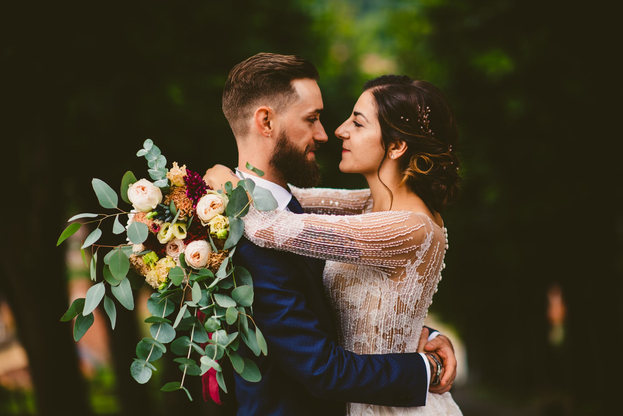 Raffinato Matrimonio Castello Cernusco Lombardone ritratto sposi