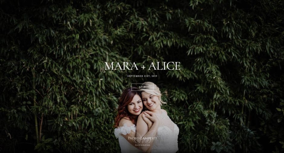 Esempio di copertina elegante della galleria privata online foto matrimonio