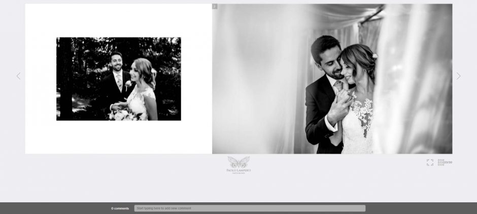 Una pagina di un album di matrimonio - esempio di impaginazione album online